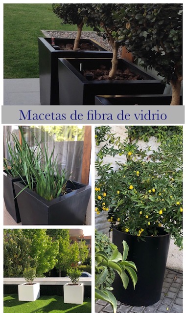 Macetas en el jardín